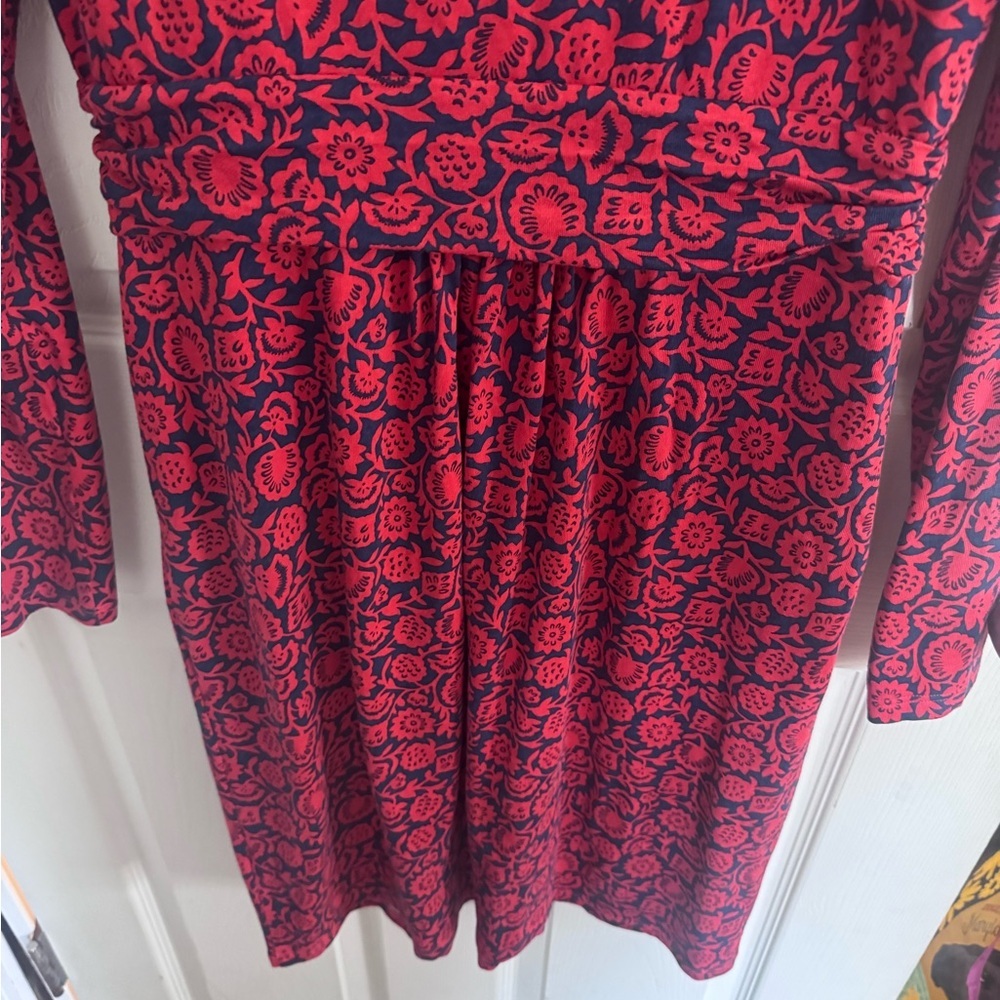 Boden Mabel Floral Dress 6R Long Red Blue - Picture 7 of 12